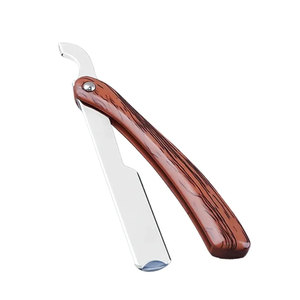 Maquinillas de afeitar de peluquero rectas con mango de madera pura a la moda antigua, herramienta Manual de afeitado de barba para hombres, estilo aleatorio, herramienta de afeitar afilada para hombres - Product Image 5