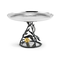 Support à gâteau moderne en métal martelé, écologique, fait à la main, design floral en feuille moulée, base pour café, hôtel, restaurant, mariage, boulangerie, maison