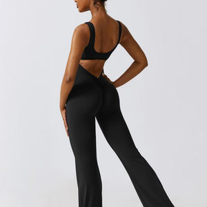 Leggings Deportivos de Yoga y Gimnasio con Efecto Scrunch, Conjuntos de Pantalones Deportivos para Mujer, Mono Deportivo sin Espalda de Una Pieza - Product Image 4