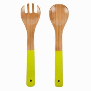 Juego de utensilios de cocina de bambú saludable diseño bohemio al por mayor cucharas de ensalada desechables no químicas ecológicas - Product Image 4