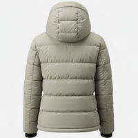 Veste matelassée légère à capuche pour femme MITEXCO, veste d'hiver chaude pour l'extérieur, matelassée et isolée, avec poches zippées, gris pierre