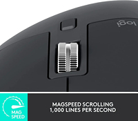 Souris Gaming Sans Fil Logitech Master 3S 4G, Silencieuse pour Bureau et Joueurs, Ergonomique, RVB, USB Rechargeable pour Ordinateur Portable et PC