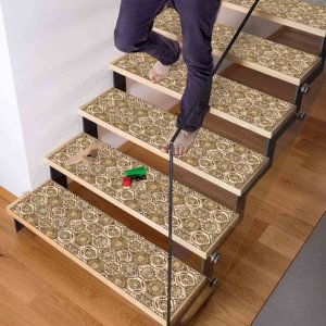 Tapis imprimé aztèque : motif ethnique moderne, beige et marron, lavable en machine, antidérapant, gobelin - Product Image 5