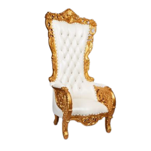 Silla de trono con respaldo alto Silla de trono de teca de madera Diseño de lujo Premium Sillas de boda real a la venta - Product Image 1