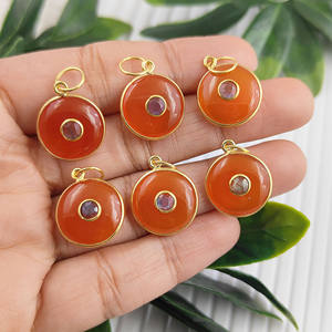 คาร์เนเลี่ยนคริสตัลรักษาจี้ทองเวอร์เมลหนามเตยทำจากหินสองชั้นรูปทรงกลมอัญมณี - Product Image 5