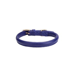 Collier de chien rond en cuir souple véritable 100% sur mesure fournisseur grossiste et fabricant toutes les tailles disponibles - Product Image 1