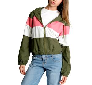 Chaqueta Cortavientos Impermeable y Transpirable para Mujer, Tejido de Nailon Crudo, Diseño con Cremallera, Chaqueta Cortavientos para Mujer, Ropa de Exterior - Product Image 1