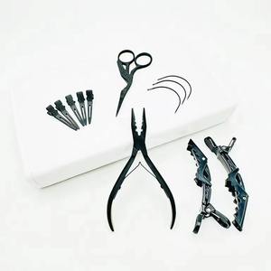 2025 nouvelle pince d'extension de cheveux de couleur personnalisée en acier inoxydable Kit d'outils d'extension de cheveux de haute qualité pour les clips de sectionnement de cheveux - Product Image 6