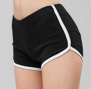 Pantalones cortos deportivos ajustados informales de cintura alta para mujer, novedad de verano, pantalones cortos de retazos estampados, pantalones cortos teñidos lisos con cordón elástico - Product Image 2