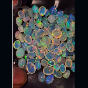 136 pièces d'opale éthiopienne naturelle 7x5mm 8x6mm 9x7mm Cabochon ovale 117 Cts Lot Iroc ventes qualité opale blanche cabine de pierres précieuses US $228 - Product Image 1