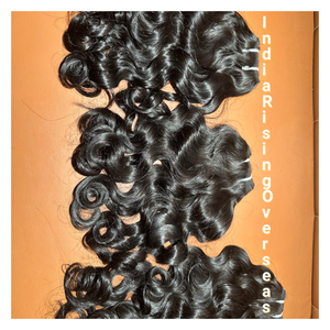 Paquetes de cabello Remy de onda hinchable India virgen cruda extensiones de cabello natural suave textura brillante cabello templo: no modelo permanente - Product Image 1