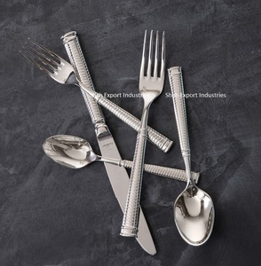 Meilleure vente, ensemble de couverts en acier inoxydable avec poignée ronde de créateur, couverts plaqués argent pour hôtel et restaurant - Product Image 3
