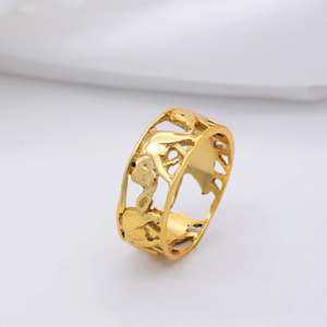2026 Trendy Design Vintage Boho Multi <b>Elephant</b> Tribal Band Ring 18k Gold Plated Ethnic Brass Animal Wholesale Ring For Women - Product Image 3