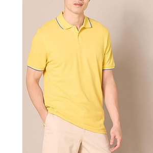 เสื้อโปโลผู้ชายคุณภาพสูง ผ้าถักเนื้อนุ่ม 100% ผ้าฝ้าย พิมพ์ลาย สำหรับเสื้อเชิ้ตแขนสั้น แห้งเร็ว เหมาะสำหรับกอล์ฟ - Product Image 1