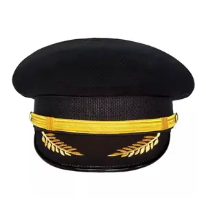 Individuelles Design original handgefertigte Offizierkappen bestickte Kappe Mode Visiere Hersteller