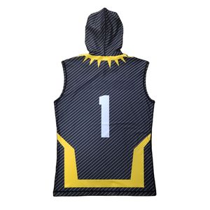 Maillots de football 7v7 personnalisés avec capuche imprimé drapeau américain uniformes grande taille respirant manches courtes ajustement par compression - Product Image 6