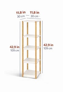 5-Tier Wooden Shelf & Organizer Vertical <b>Storage</b> <b>Unit</b> Multi-Purpose Decorative Wooden Rack High Quality - Product Image 2