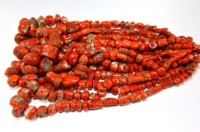 Perles en forme de tube lisses en corail rouge italien, pierres précieuses en corail italien naturel, perles de 8x7 mm à 16x13 mm, 16 pouces, fabrication de bijoux