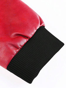 Veste en cuir PU à col montant pour hommes, mince et décontracté, avec capuche et fermeture à glissière, tissu léger de couleur assortie pour la saison hivernale et plus - Product Image 6