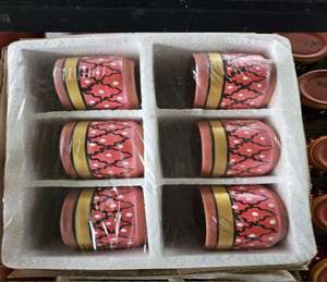 Taza de cerámica Vintage cuadrada portátil reutilizable de gran capacidad, té de café decorado a mano, nuevo diseño tradicional de exportador indio - Product Image 4