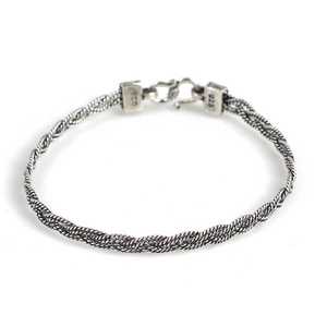 Bracelet en argent sterling 925 tressé à deux rangs avec fermoir pour cadeau - Product Image 2