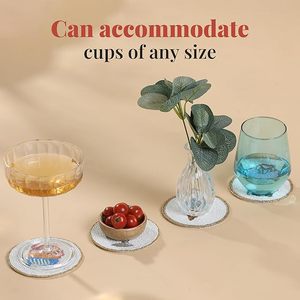 Dessous de verre perlé fait à la main d'aspect royal Dessous de verre perlé décoratif de table de restaurant d'hôtel et article d'utilisation doué - Product Image 2