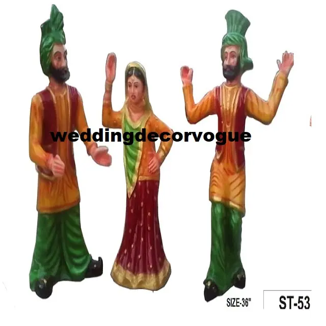 Punjabi Bhangra Statues Punjabi Jatt Jatti Dancing Fiber Statues Punjabi Culture Statues