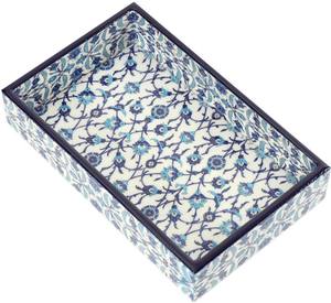 Plateau de service en bois MDF fait main avec impression émaillée personnalisée et design luxueux - plateau à fruits secs très vendu - Product Image 2