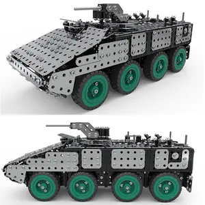 DIY Metal Military Armored Car Model Assembly Toys 797PCS Metal Building Block Toy Set Kids Construction 3D Puzzle Toy