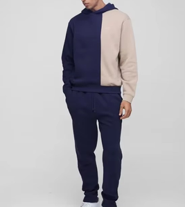 Chándal deportivo de alta calidad para hombre, última moda, conjuntos de 2 piezas, Jersey cómodo transpirable, Sudadera con capucha, ajuste holgado de Color Doble - Product Image 6