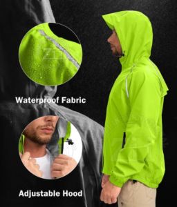 Mens High Visibility Yellow <b>Silver</b> Reflective Waterproof ANSI Class 2 LED Flash Logo Work Jacket Cotton Material for - Product Image 5