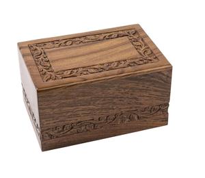 Grande urne funéraire en bois pour cendres humaines adultes avec une finition artisanale élégante à des fins commémoratives - Product Image 1