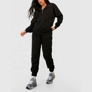 Vente en gros de pantalons de survêtement ras du cou pour hommes avec logo personnalisé Collection printemps Survêtements deux pièces unis tricotés pour femmes - Product Image 6