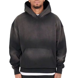 Hoodies vierges épais délavés à l'acide, effet vintage, avec logo personnalisé, coupe oversize et carrée, MADE BY HS 2026 - Product Image 2