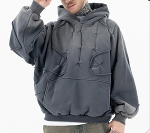 Custom Logo Vintage <b>Hoodie</b> for <b>Men</b> Baggy Boxy Fit Heavyweight 350g Custom Blank Hoodies & Sweatshirts - Product Image 5