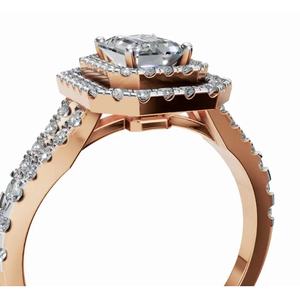 Majestic Royal <b>Sovereign</b> Emerald Halo Lab Grown Diamond <b>Ring</b> 1.351 Ct 9 KT 14 KT 18 KT Gold Fine Jewelry Wholesale OEM Export - Product Image 3