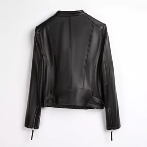 Chaqueta de cuero para mujer, nuevo diseño clásico, de alta calidad, para motocicleta - Product Image 5