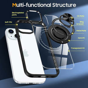 Étui magnétique avec anneau rotatif pour iPhone 12/iPhone 12 Pro 6.1, noir - Product Image 4