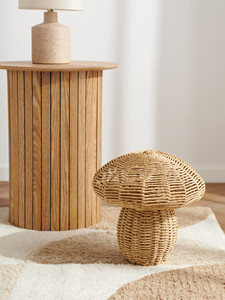 Cesta de ratán en forma de seta Decoración de mimbre tejida a mano única para el hogar y la guardería - Product Image 6