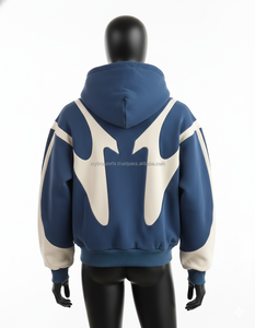 Sweat à capuche surdimensionné personnalisé de haute qualité 360 GSM, design épaules tombantes, panneaux épais, pour homme, hiver, teint uni - Product Image 2