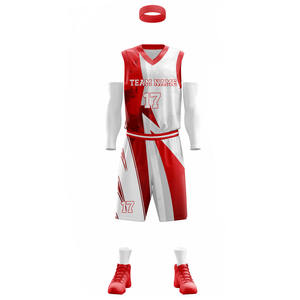 ชุดกีฬาโพลีเอสเตอร์ชุดบาสเก็ตบอลระบายอากาศได้ดีชุดฝึกดีไซน์ใหม่สำหรับทีมบาสเก็ตบอล - Product Image 5