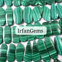 Paire Cabochon en Malachite Naturelle Quartz Vert Semi Précieux Cabs en Pierres Précieuses en Vrac Poli à la Main Guérison Paire en Gros