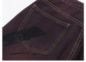 Pantalones Vaqueros de Mezclilla con Estampado Personalizado, Estilo Hip Hop Urbano, para Hombre, Corte Ancho, Ajuste Regular, al por Mayor a Bajo Precio - Product Image 3