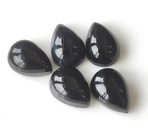 3x5mm-8x12mm อัญมณีทรงหลังแบนแบบหลวมทำด้วยมือทำจากลูกแพร์โอนิกซ์สีดำธรรมชาติ - Product Image 1