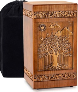 โลงศพสำหรับงานศพชายและหญิงโกศทำด้วยมือทำจากไม้สไตล์อเมริกันที่ทันสมัย - Product Image 1