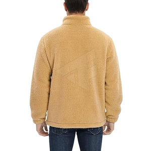 Veste d'hiver en polaire sherpa pour homme, personnalisable OEM, avec col montant et logo frontal, écologique et coupe-vent - Product Image 3