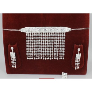 Ensemble de colliers arabes, bijoux du Moyen-Orient, collier en argent de Dubaï, collier plaqué argent, collier arabe traditionnel, ensemble arabe traditionnel - Product Image 2