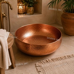 Bassin de pédicure moderne en cuivre martelé écologique, cuve de spa de luxe pour bain de pieds - Product Image 2