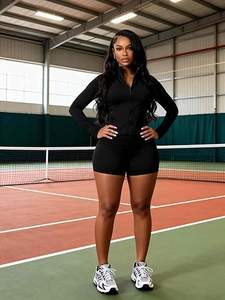 Ensemble de yoga noir pour femmes soutien-gorge de sport élégant avec demi-short assorti sans couture gym fitness vêtements de sport tenue d'entraînement - Product Image 6