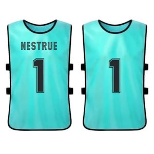 Camiseta con pechera de entrenamiento de fútbol con impresión de logotipo personalizado 100% tela de malla transpirable ropa deportiva elástica para niños - Product Image 2